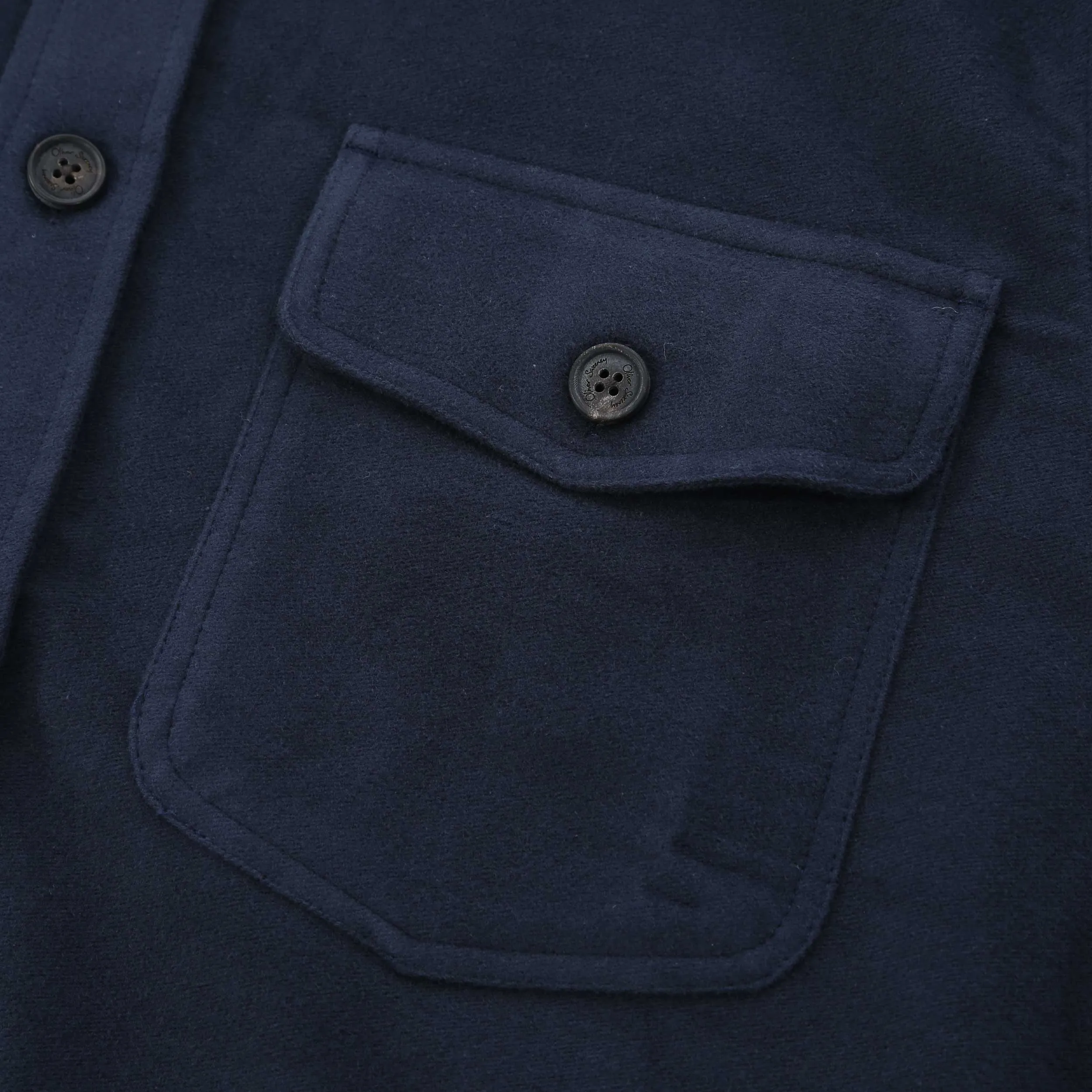 Oliver Sweeney Brahalish Moleskin Overshirt in Navy