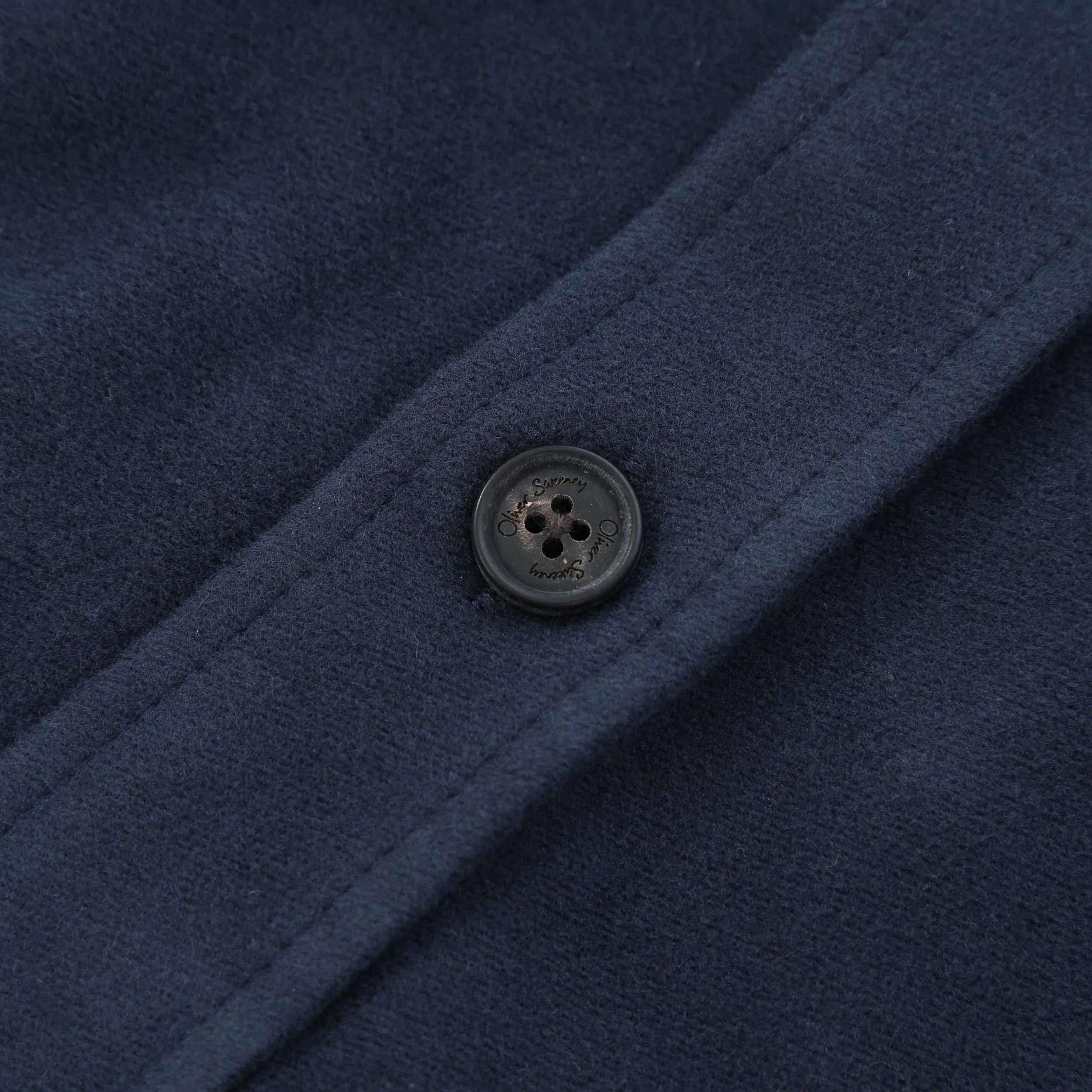 Oliver Sweeney Brahalish Moleskin Overshirt in Navy