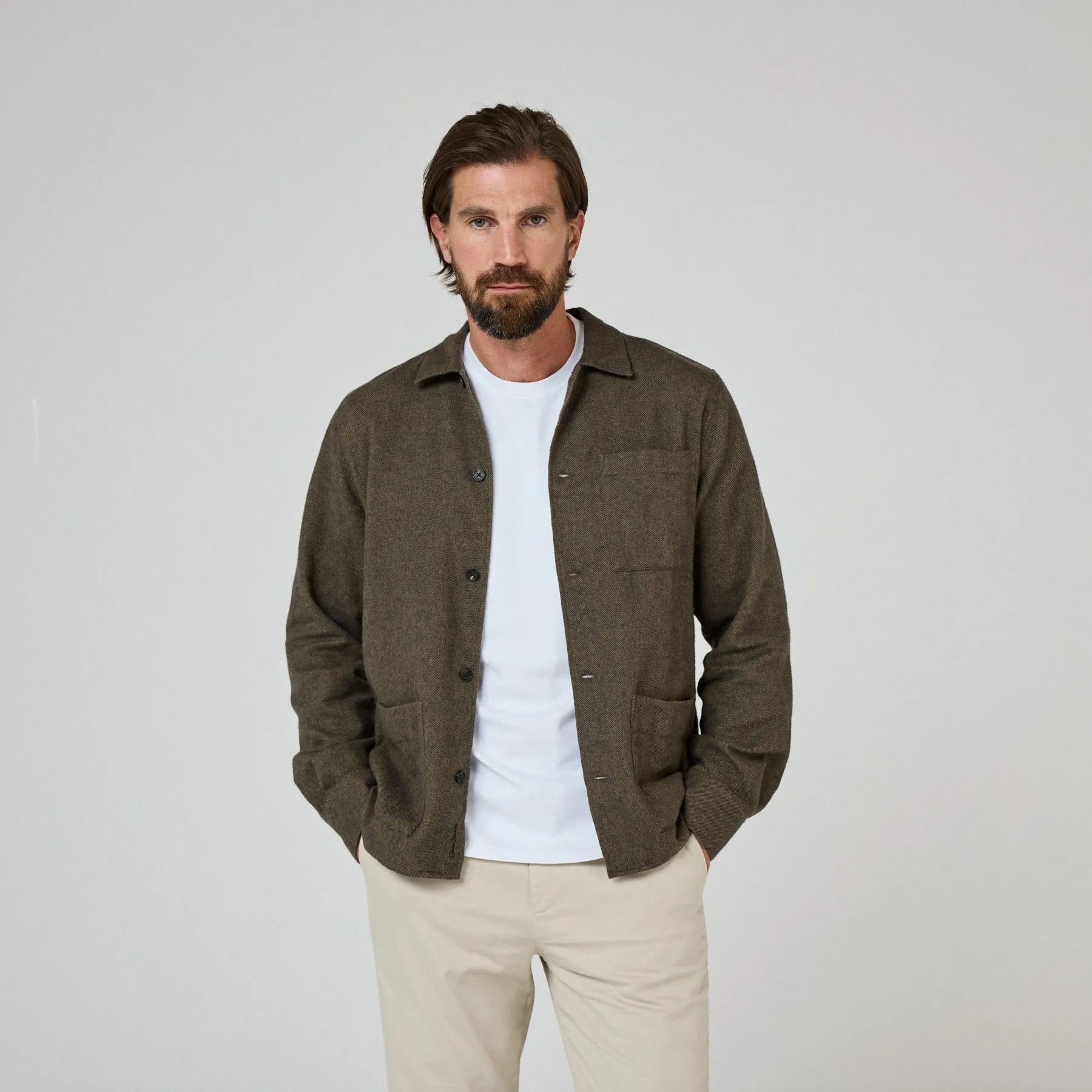 Oliver Sweeney Tramore Overshirt in Moss Green