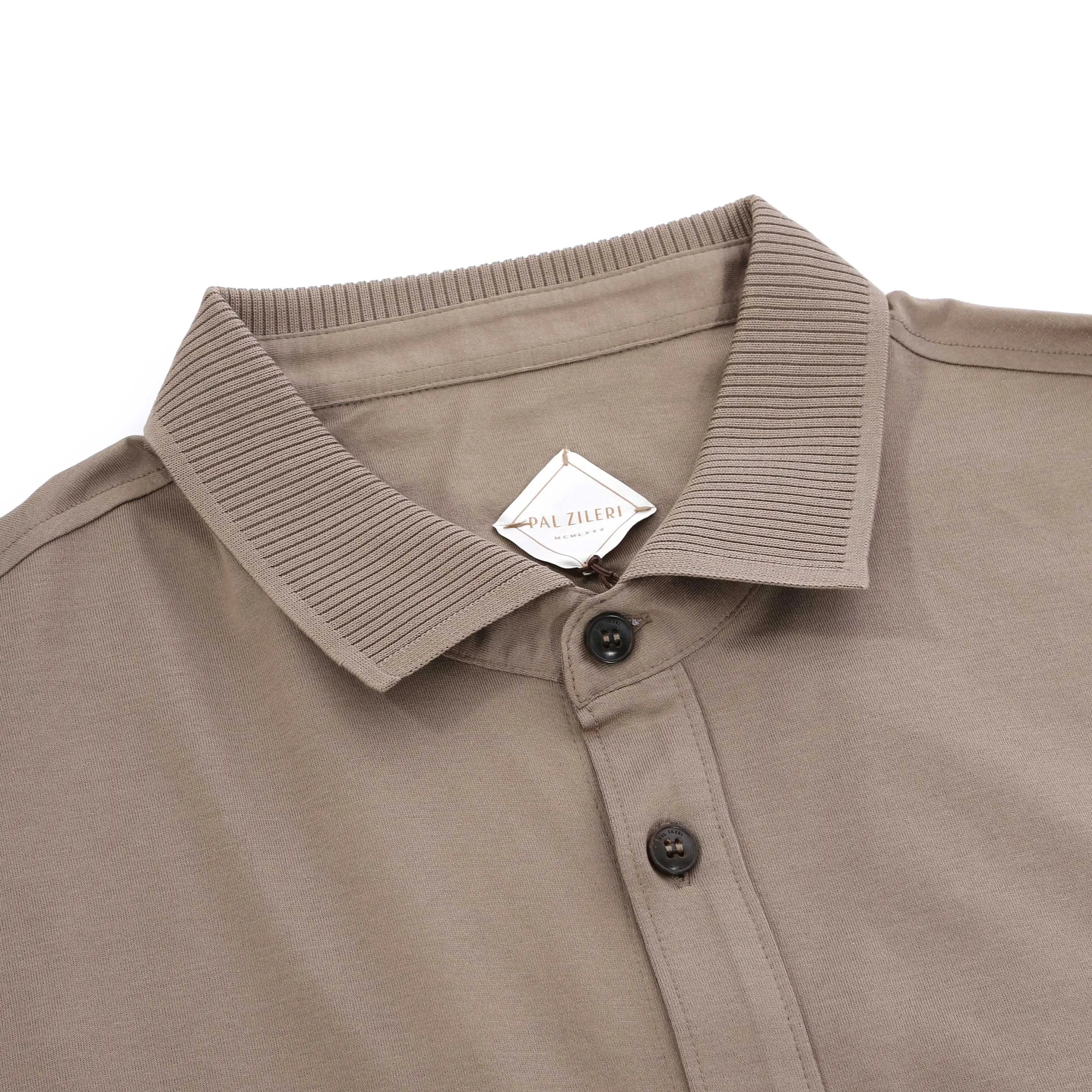 Pal Zileri Short Sleeve Button Thru Shirt in Taupe