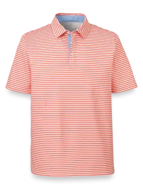 Performance Blend Three Button Polo - Coral