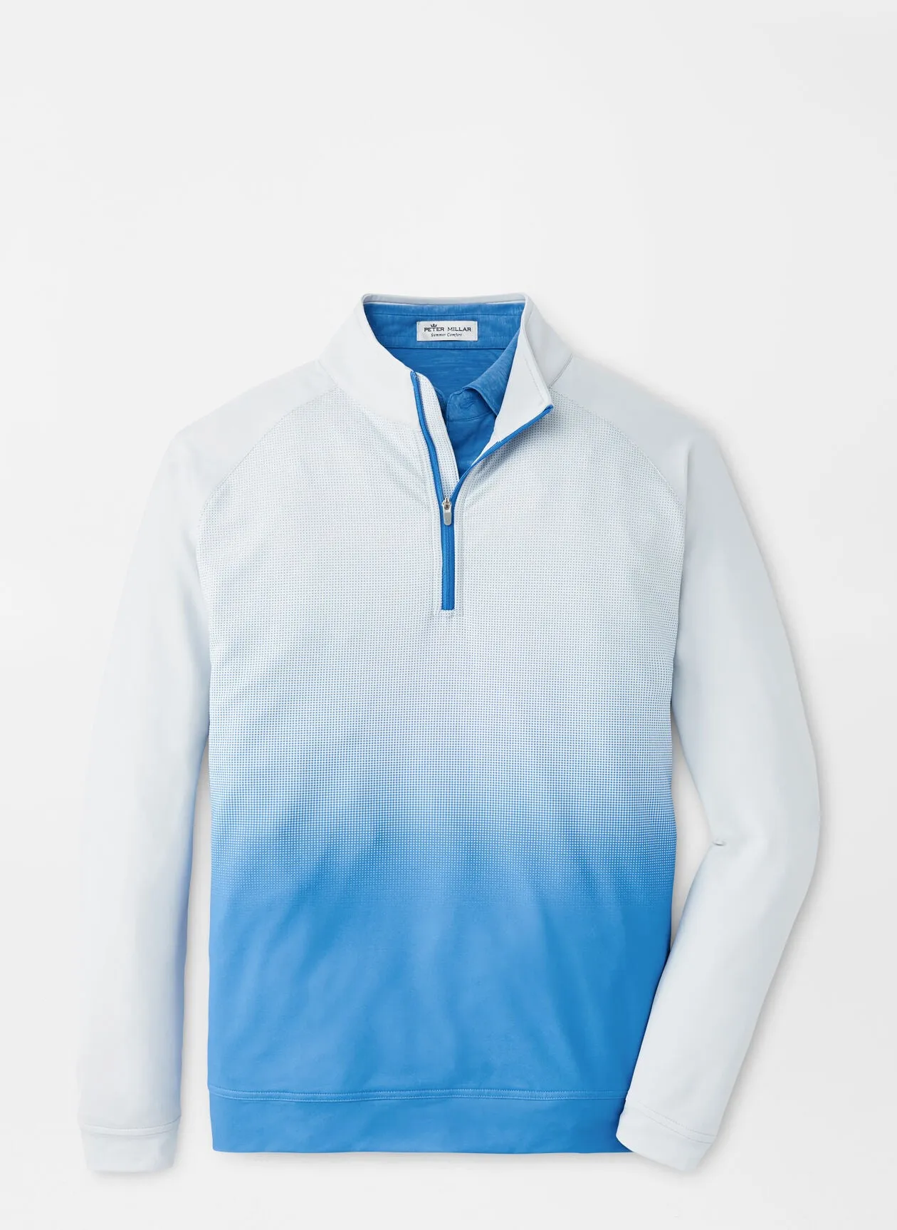 PERTH DIP-DYE PERFORMANCE QUARTER ZIP - BLUE RIVER