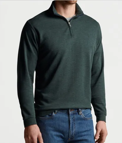 Peter Millar 1/4 Zip Crown Comfort Interlock Sweater - Balsam