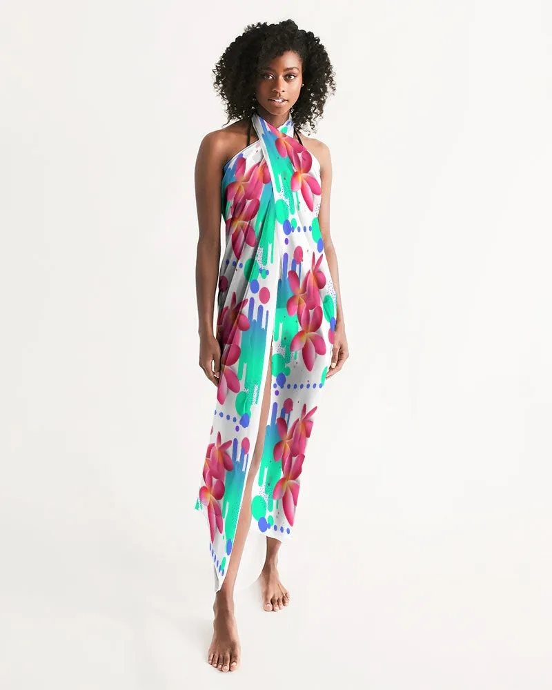 Pink Plumerias Tropical Swimsuit Cover Up