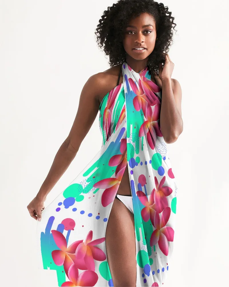 Pink Plumerias Tropical Swimsuit Cover Up