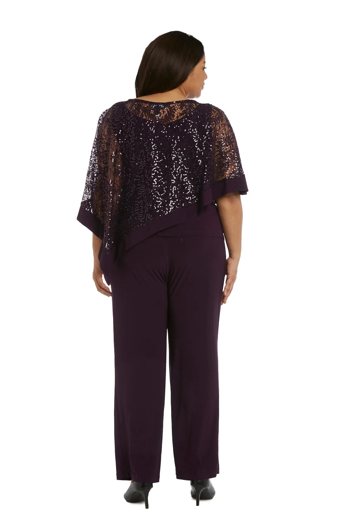 Plus Size Asymmetrical Twist Poncho Pant Set