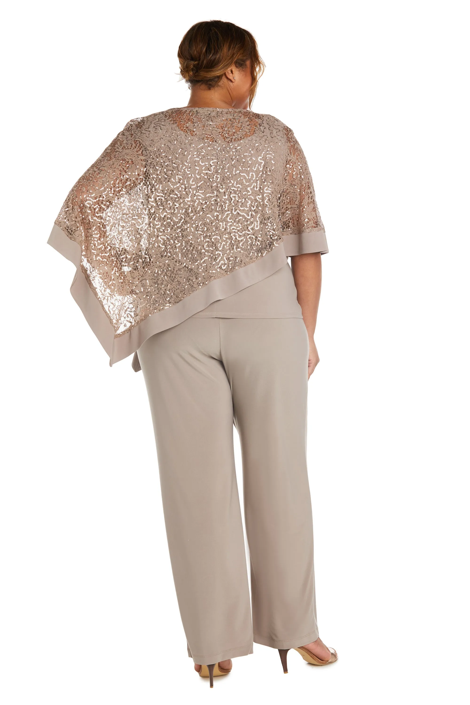 Plus Size Asymmetrical Twist Poncho Pant Set