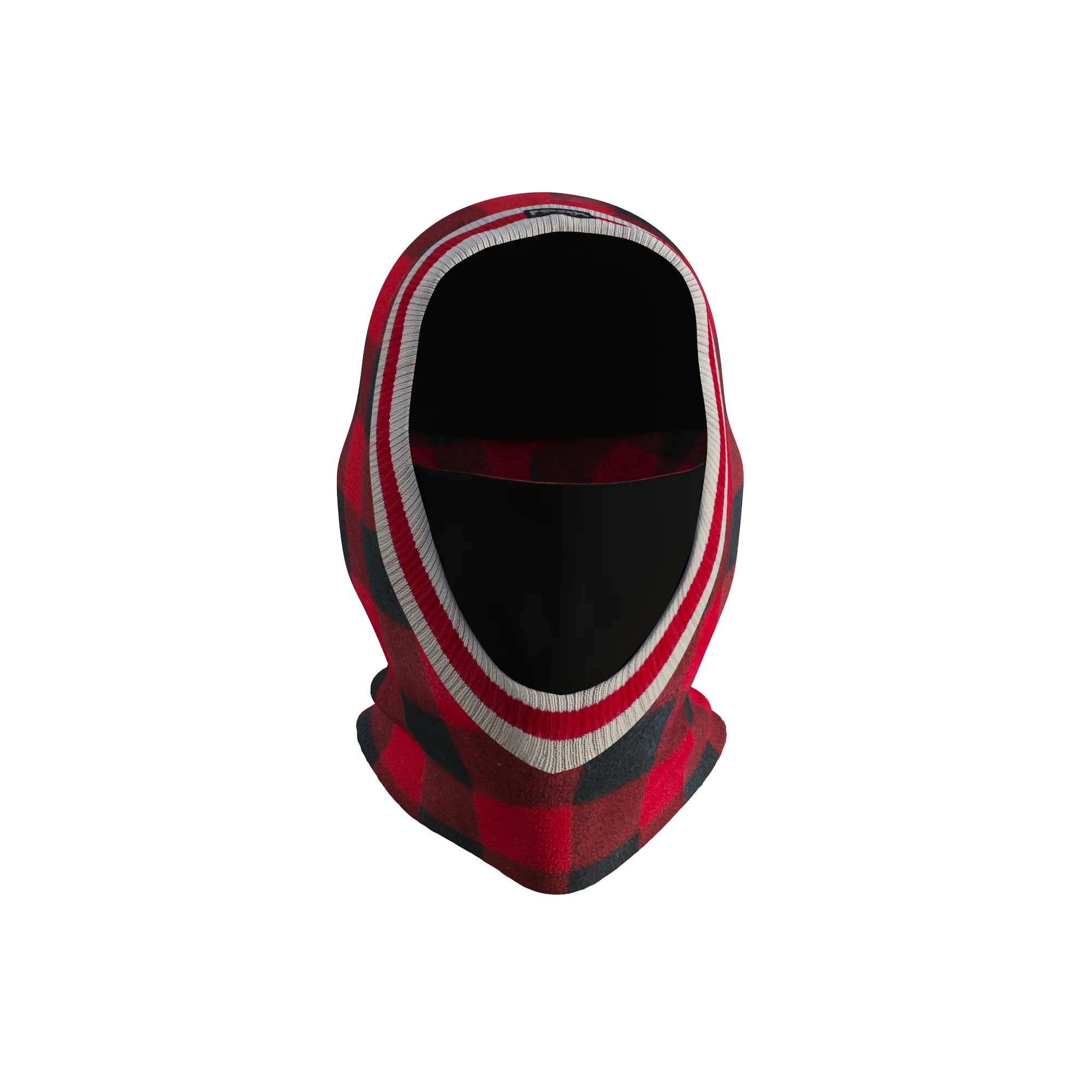 Pook Ninja - Red Plaid and Black Double Layer Polar Fleece Balaclava