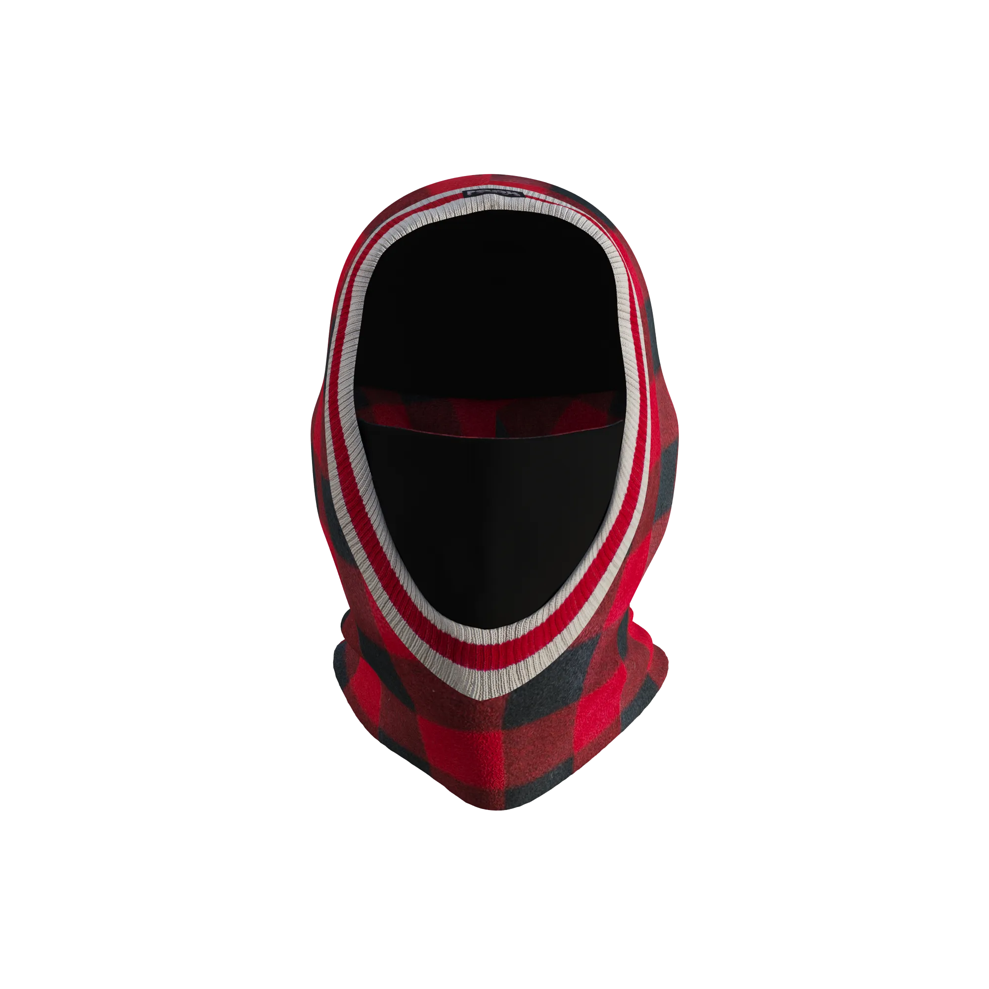 Pook Ninja - Red Plaid and Black Double Layer Polar Fleece Balaclava