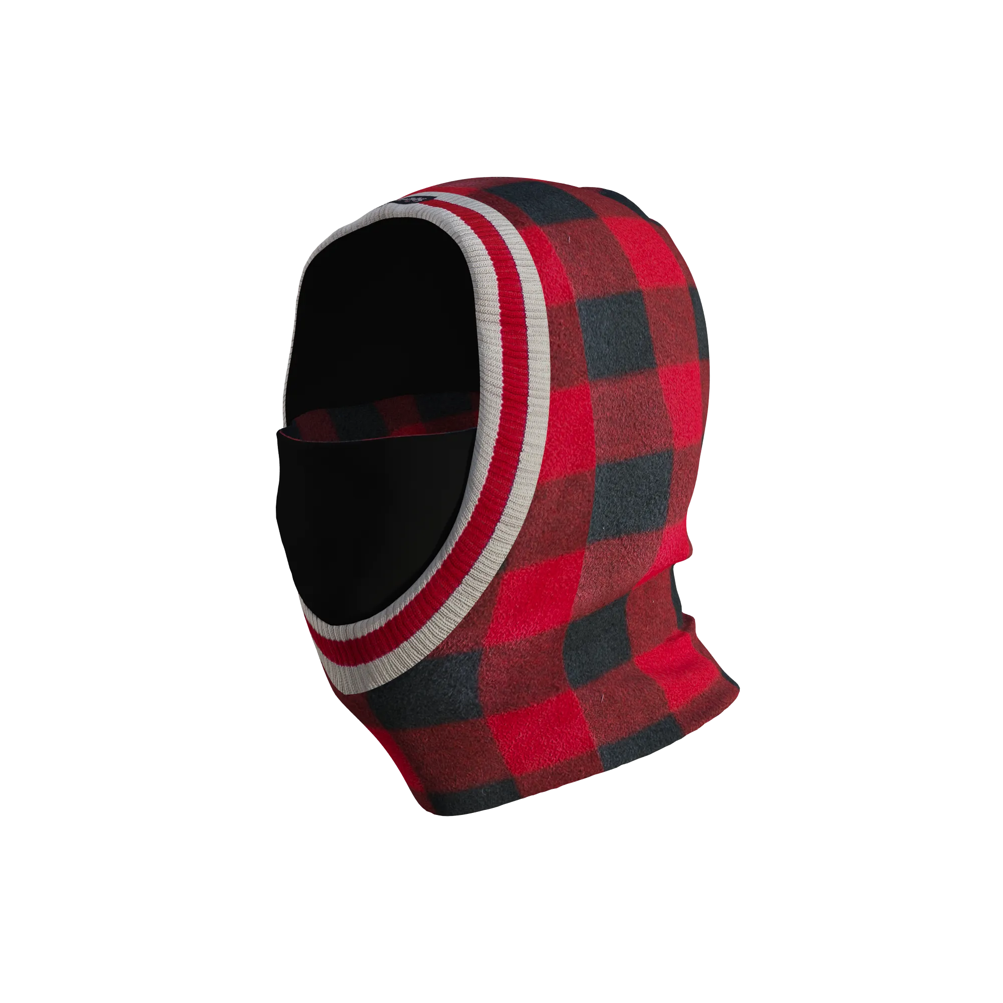 Pook Ninja - Red Plaid and Black Double Layer Polar Fleece Balaclava