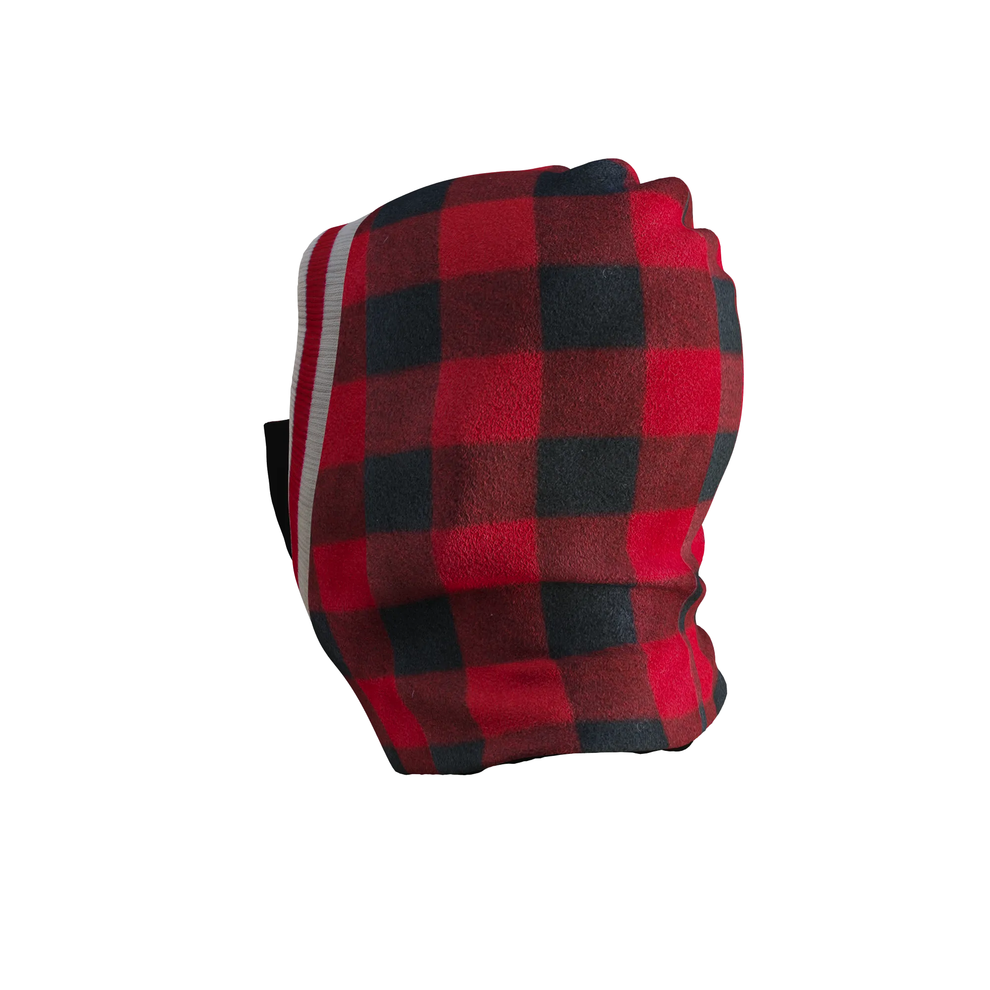 Pook Ninja - Red Plaid and Black Double Layer Polar Fleece Balaclava