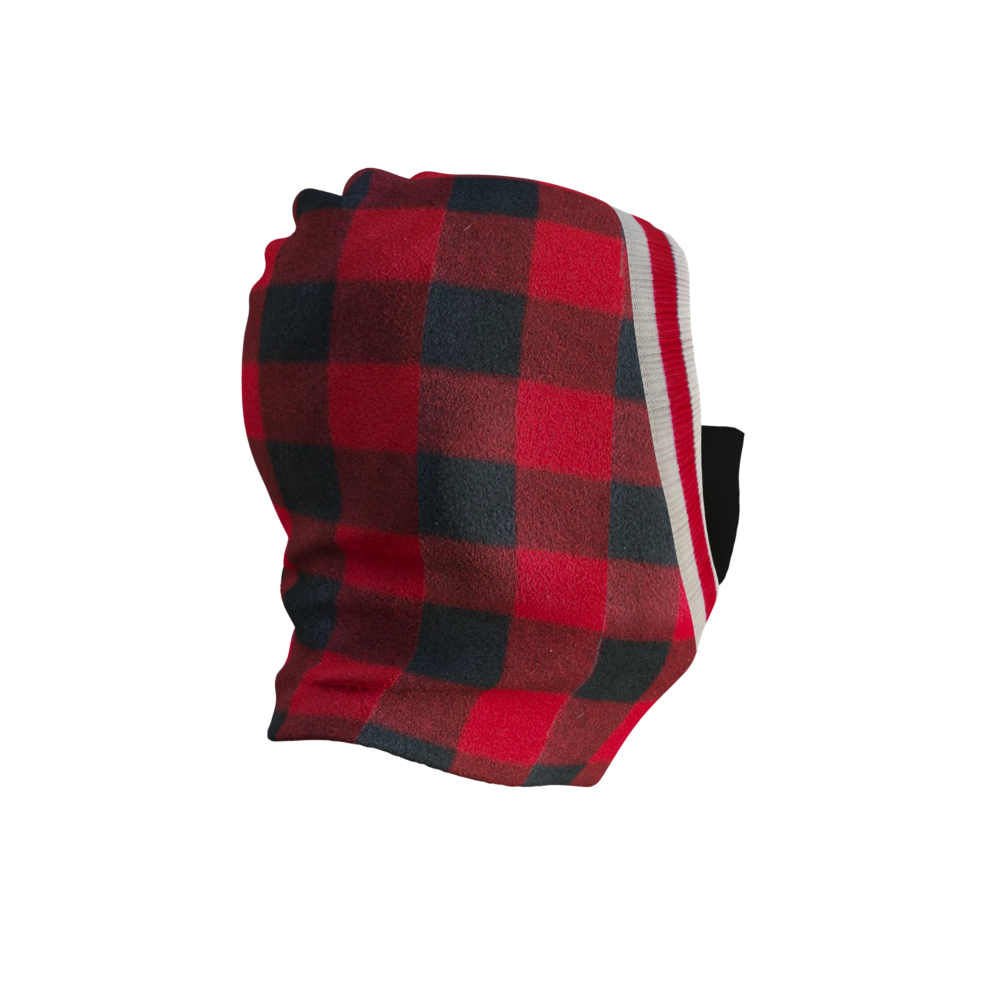 Pook Ninja - Red Plaid and Black Double Layer Polar Fleece Balaclava