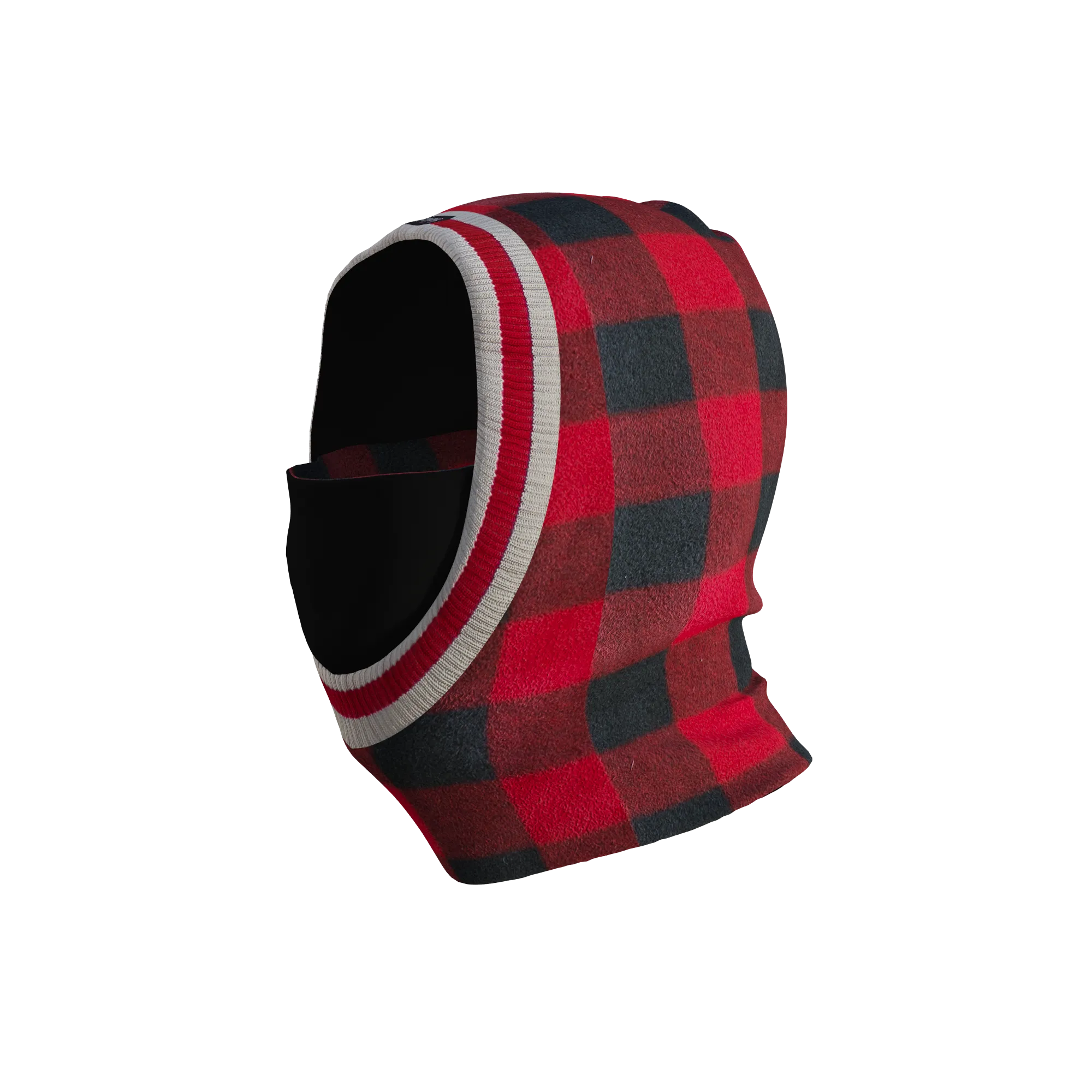 Pook Ninja - Red Plaid and Black Double Layer Polar Fleece Balaclava