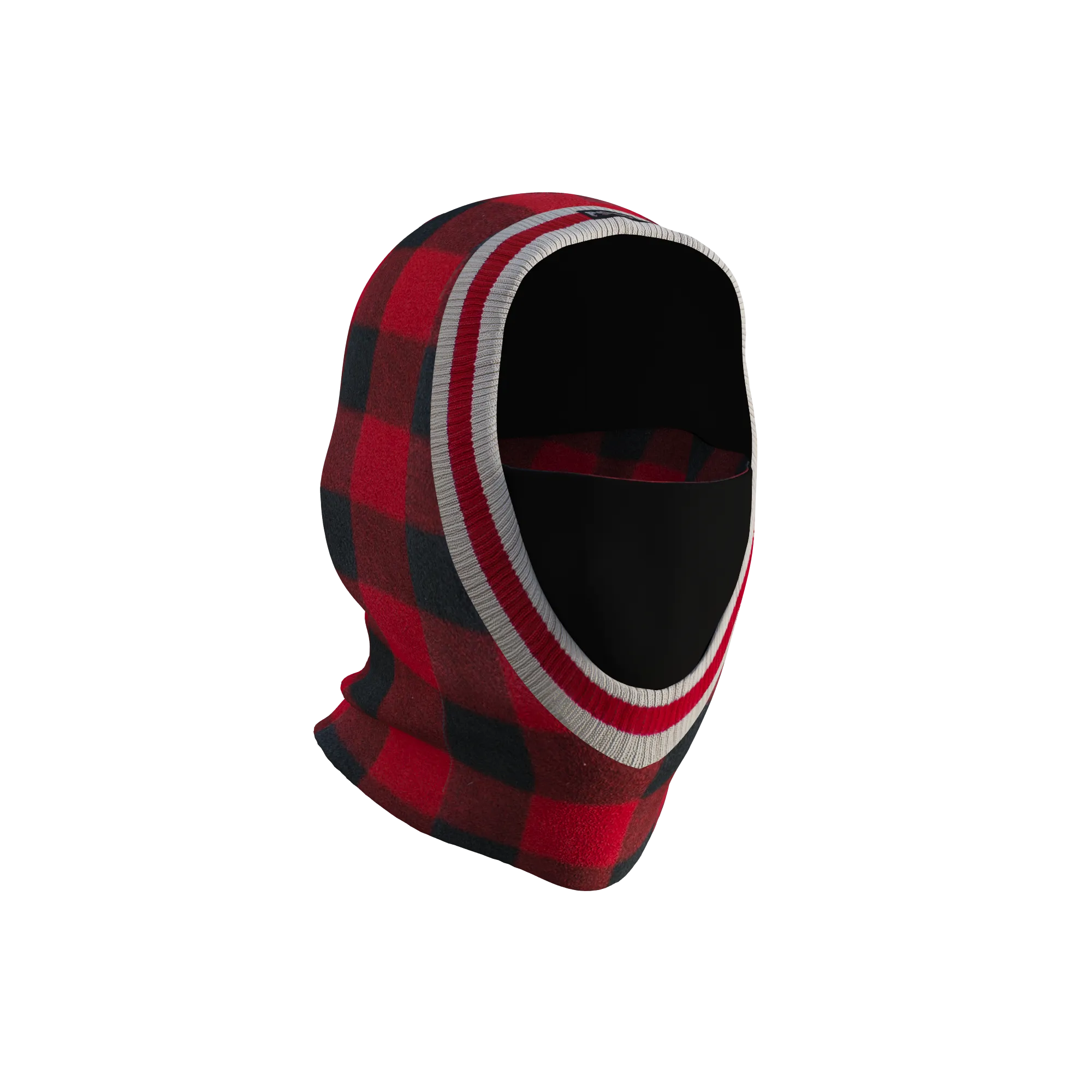 Pook Ninja - Red Plaid and Black Double Layer Polar Fleece Balaclava