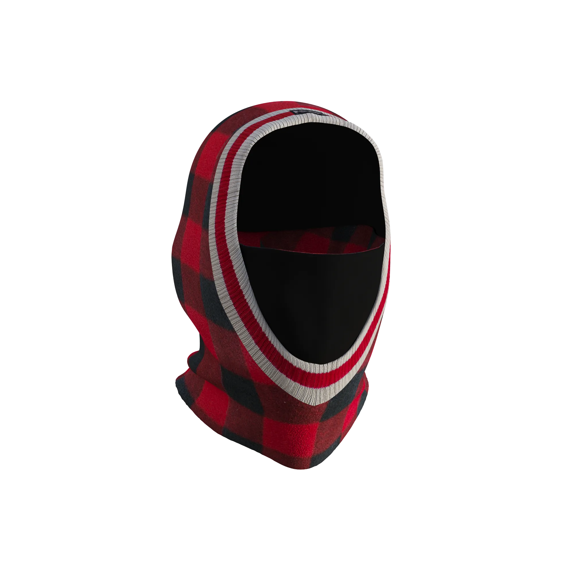 Pook Ninja - Red Plaid and Black Double Layer Polar Fleece Balaclava