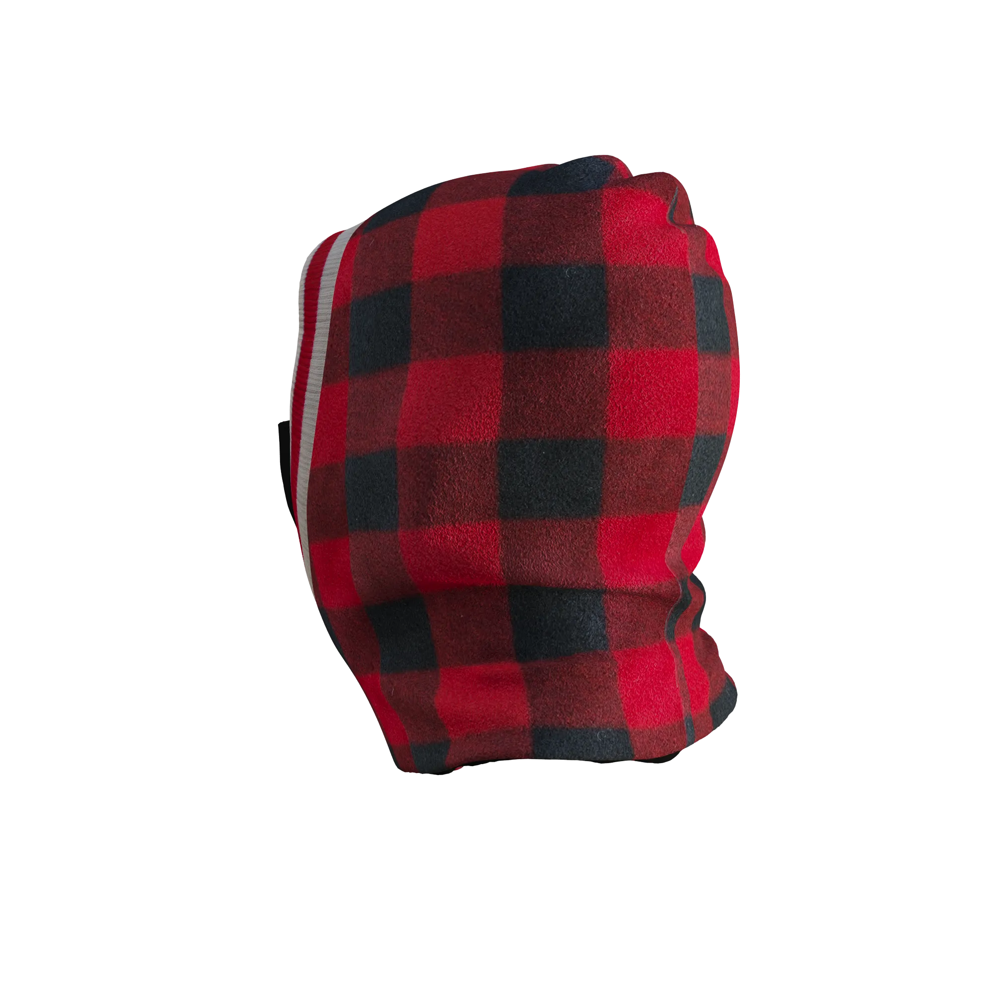 Pook Ninja - Red Plaid and Black Double Layer Polar Fleece Balaclava