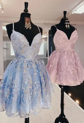 Princess Pink Short Homecoming Dresses