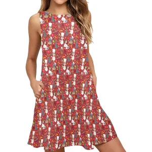 Ratatouille Sleeveless A-Line Pocket Dress