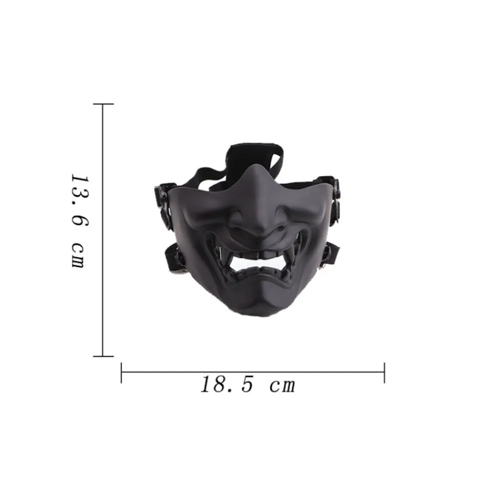 REikirc Tactical Half Face Demon Samurai Mask Airsoft BB Gun Military Mask CS Party Cosplay Halloween Masks