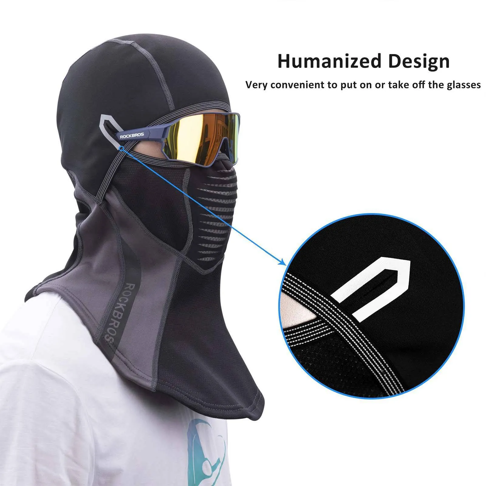 ROCKBROS Balaclava Winter Thermal Fahrrad Vollgesichtsmaske Sturmmaske