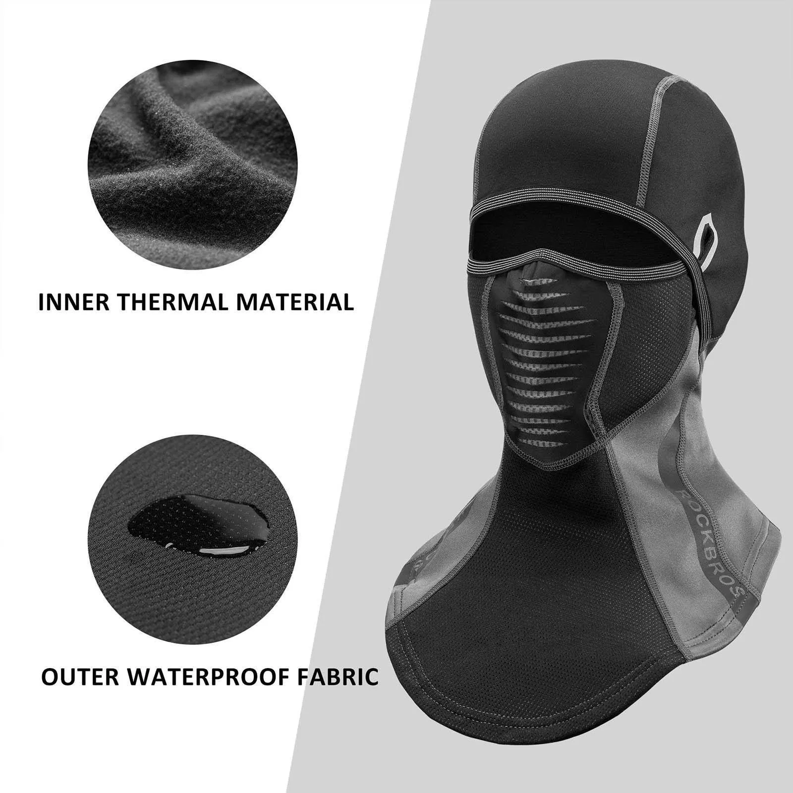 ROCKBROS Balaclava Winter Thermal Fahrrad Vollgesichtsmaske Sturmmaske