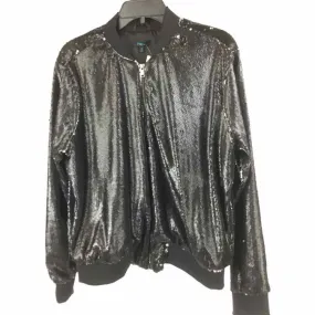 Rue 21 Size 1X Black Sequined Zip Front Jacket