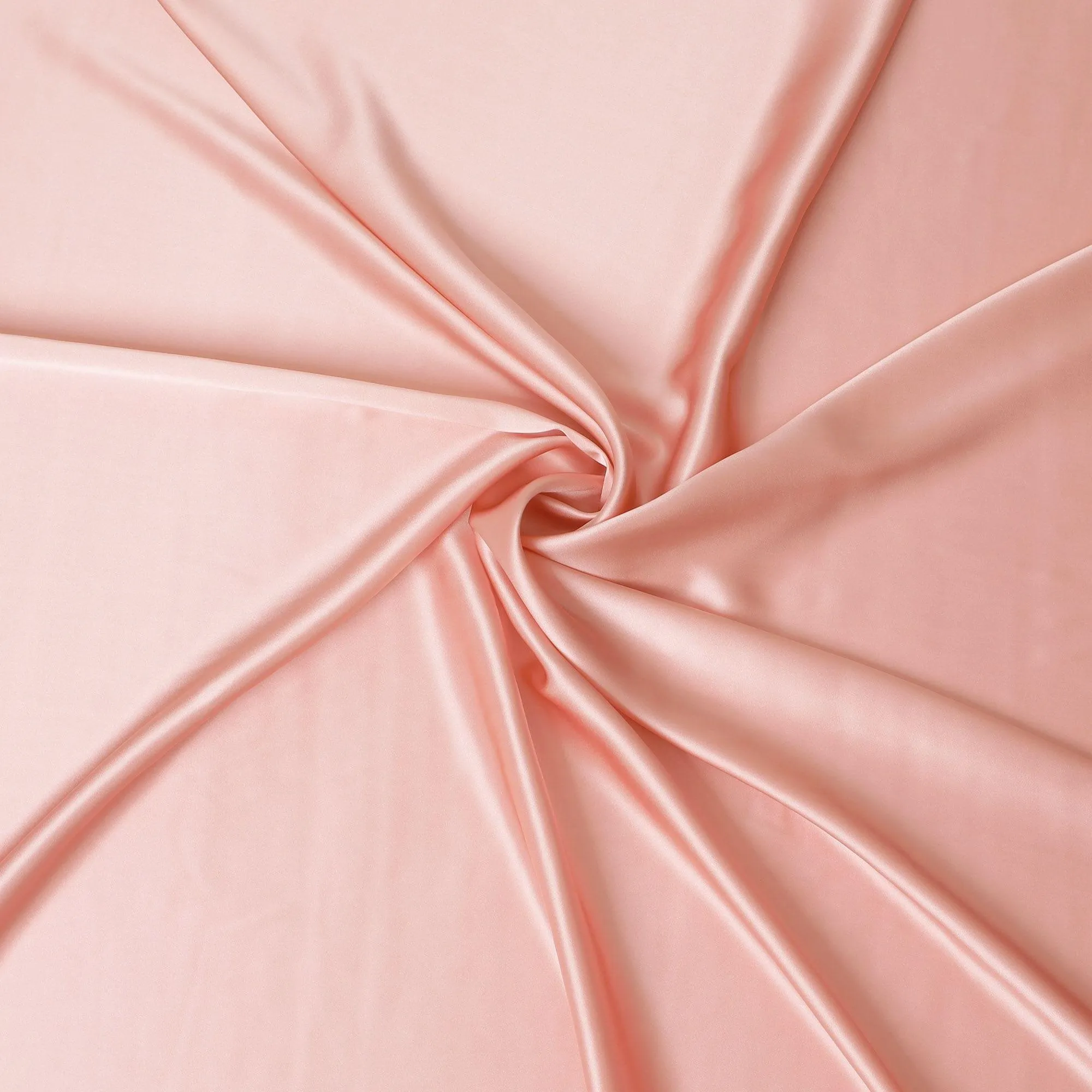 Salmon peach plain premium 100% pure silk satin fabric-D13881