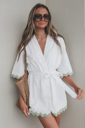 Sandy Shores White Wrap Kimono