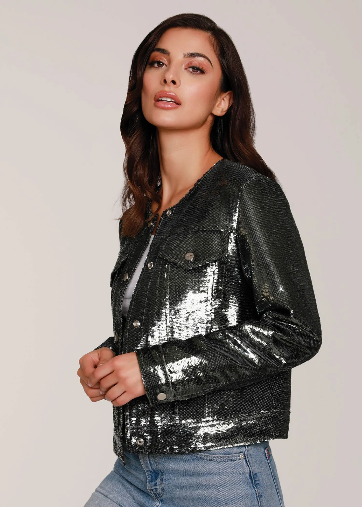 Sequin Denim Jacket