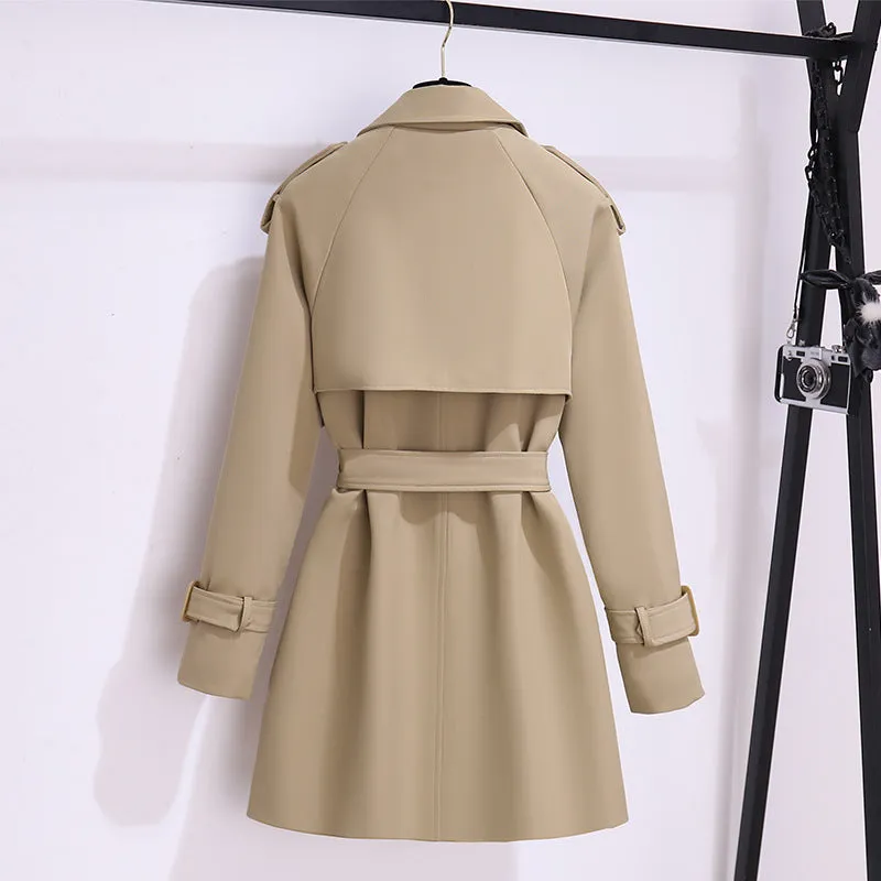 Short Trench Coat Women's Khaki