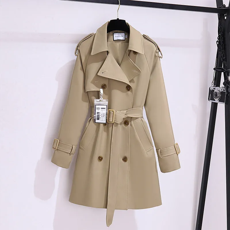 Short Trench Coat Women's Khaki