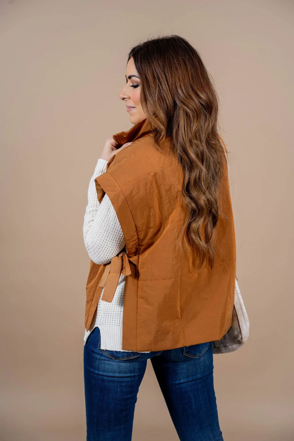 Side Tie Poncho Vest