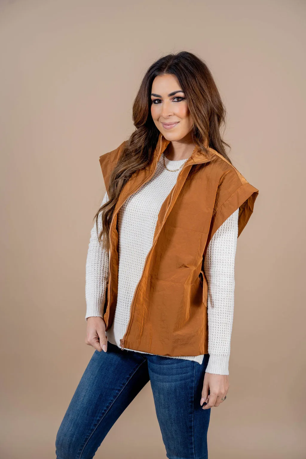 Side Tie Poncho Vest