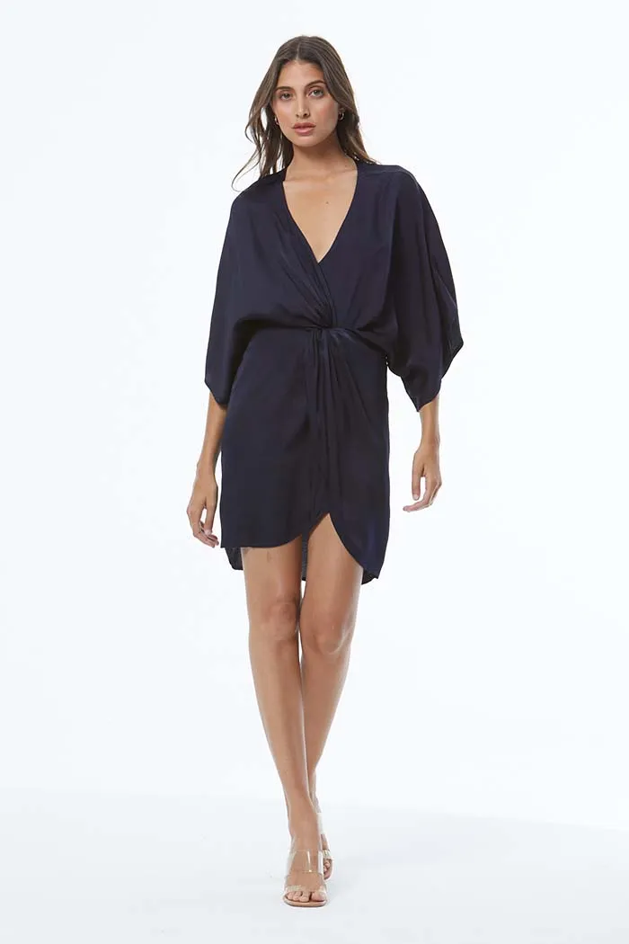 Siren Mini Dress // Midnight Hammered Satin ~ NO RETURNS