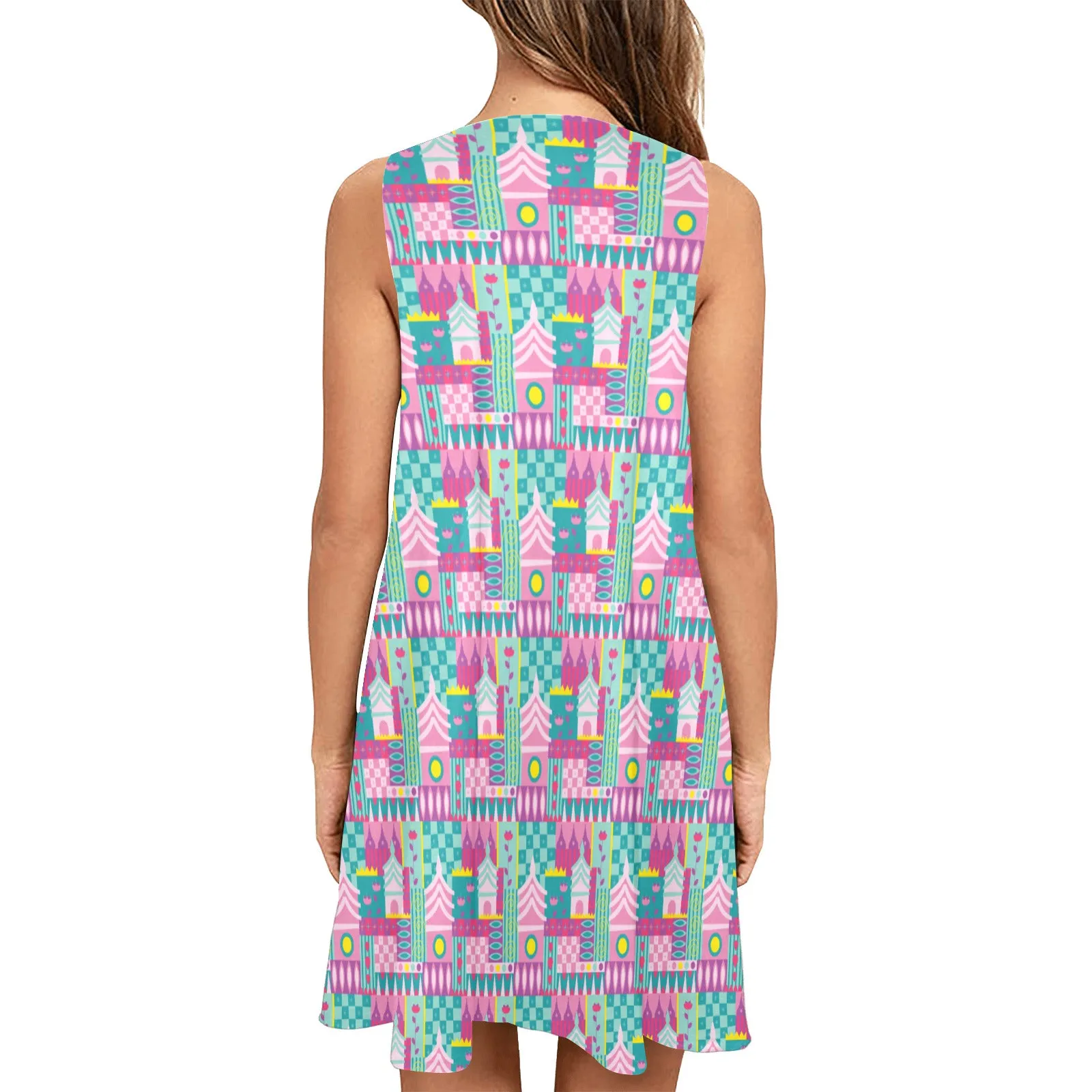 Small World Sleeveless A-Line Pocket Dress