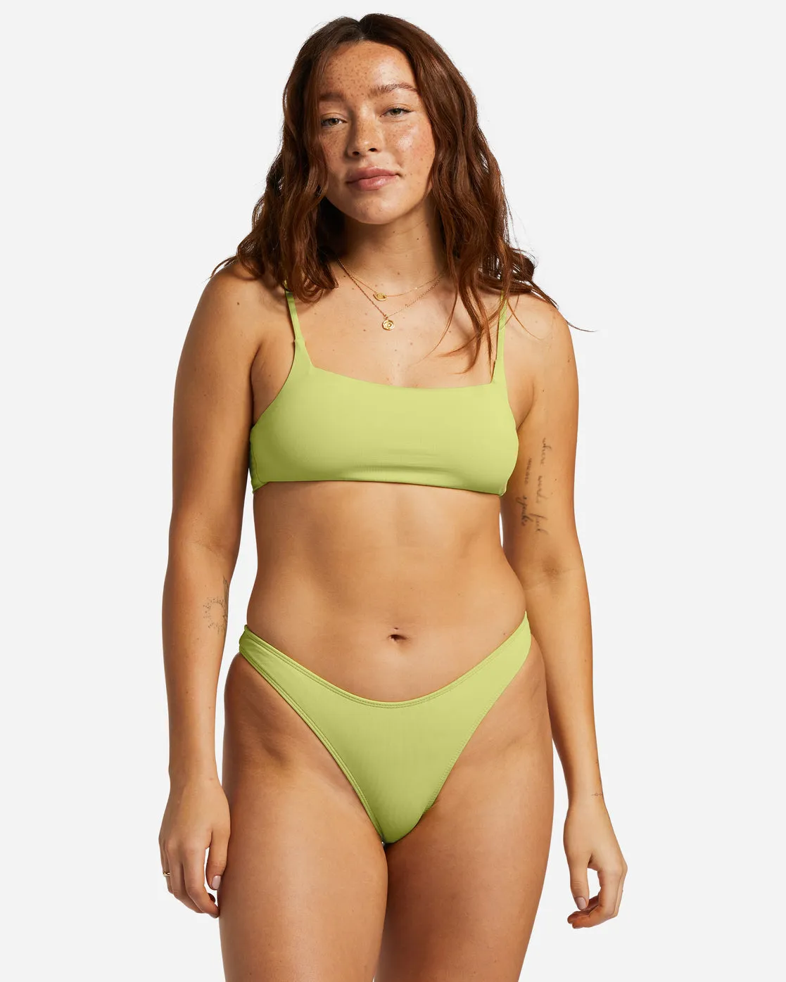 Sol Searcher Zoe Crop Bikini Top - Light Lime