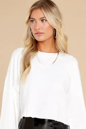 Something Good Ivory Crop Sweatshirt