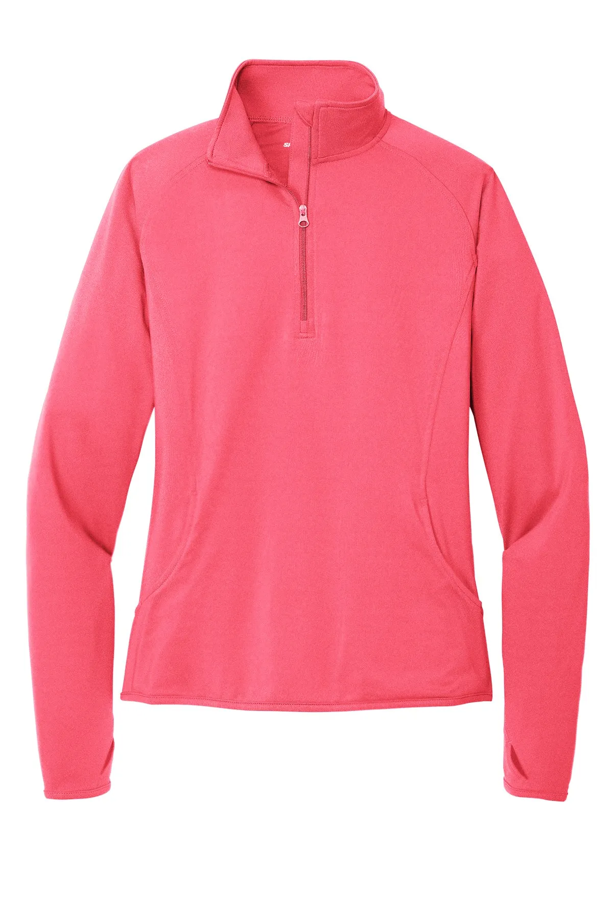 Sport-Tek® Women's Sport-Wick® Stretch 1/4-Zip Pullover - Hot Coral