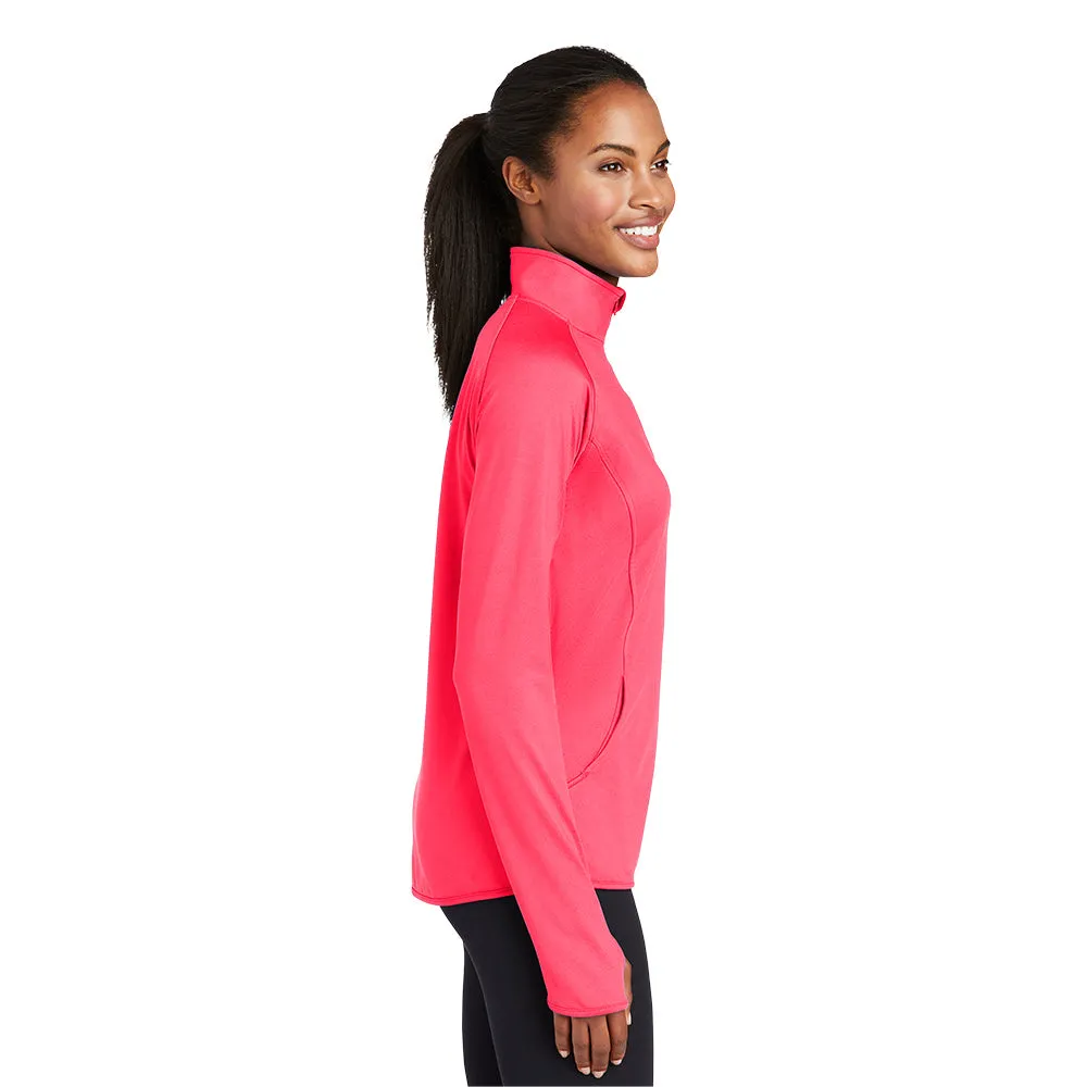 Sport-Tek® Women's Sport-Wick® Stretch 1/4-Zip Pullover - Hot Coral