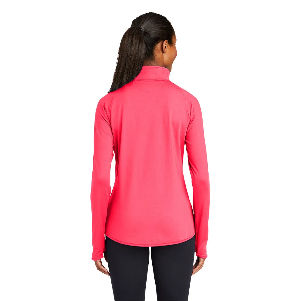 Sport-Tek® Women's Sport-Wick® Stretch 1/4-Zip Pullover - Hot Coral