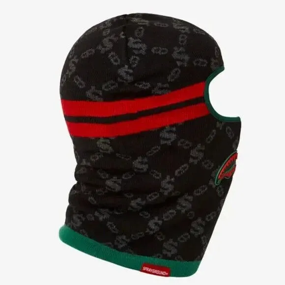 Sprayground Dinero Balaclava Ski Mask Limited Edition Black