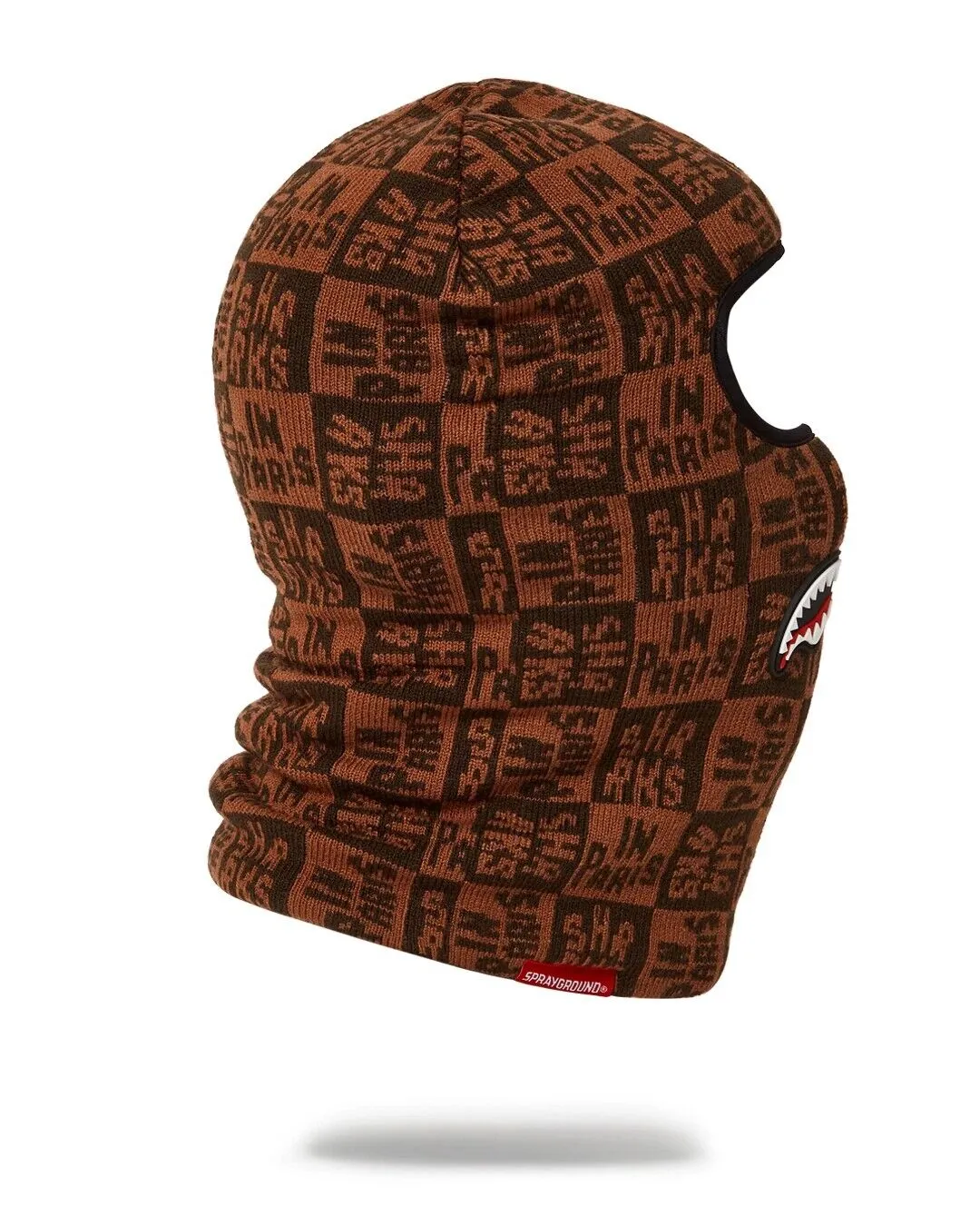 Sprayground Frenzy Shark In Paris Balaclava Ski Mask Limited Edition Brown