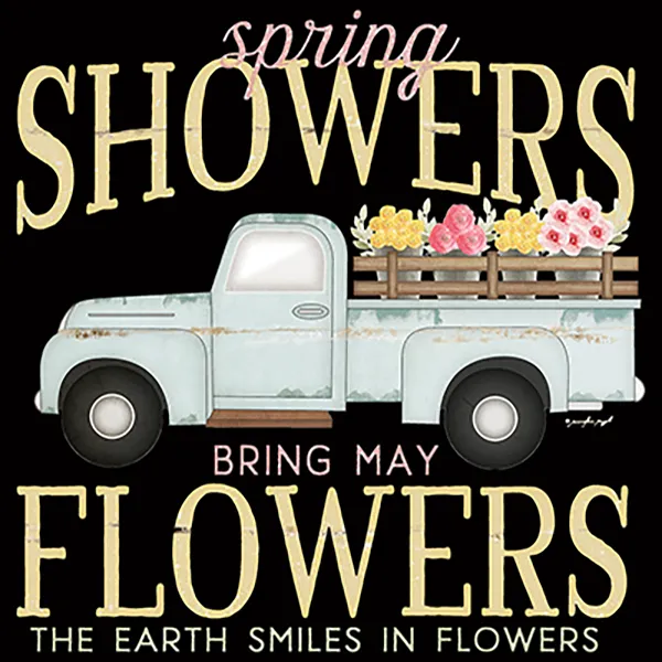 Spring Showers Bring May Flowers Truck Custom T-Shirt