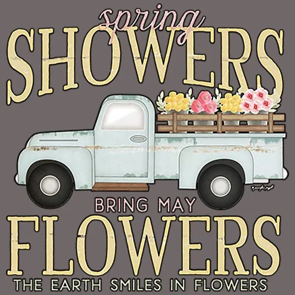 Spring Showers Bring May Flowers Truck Custom T-Shirt