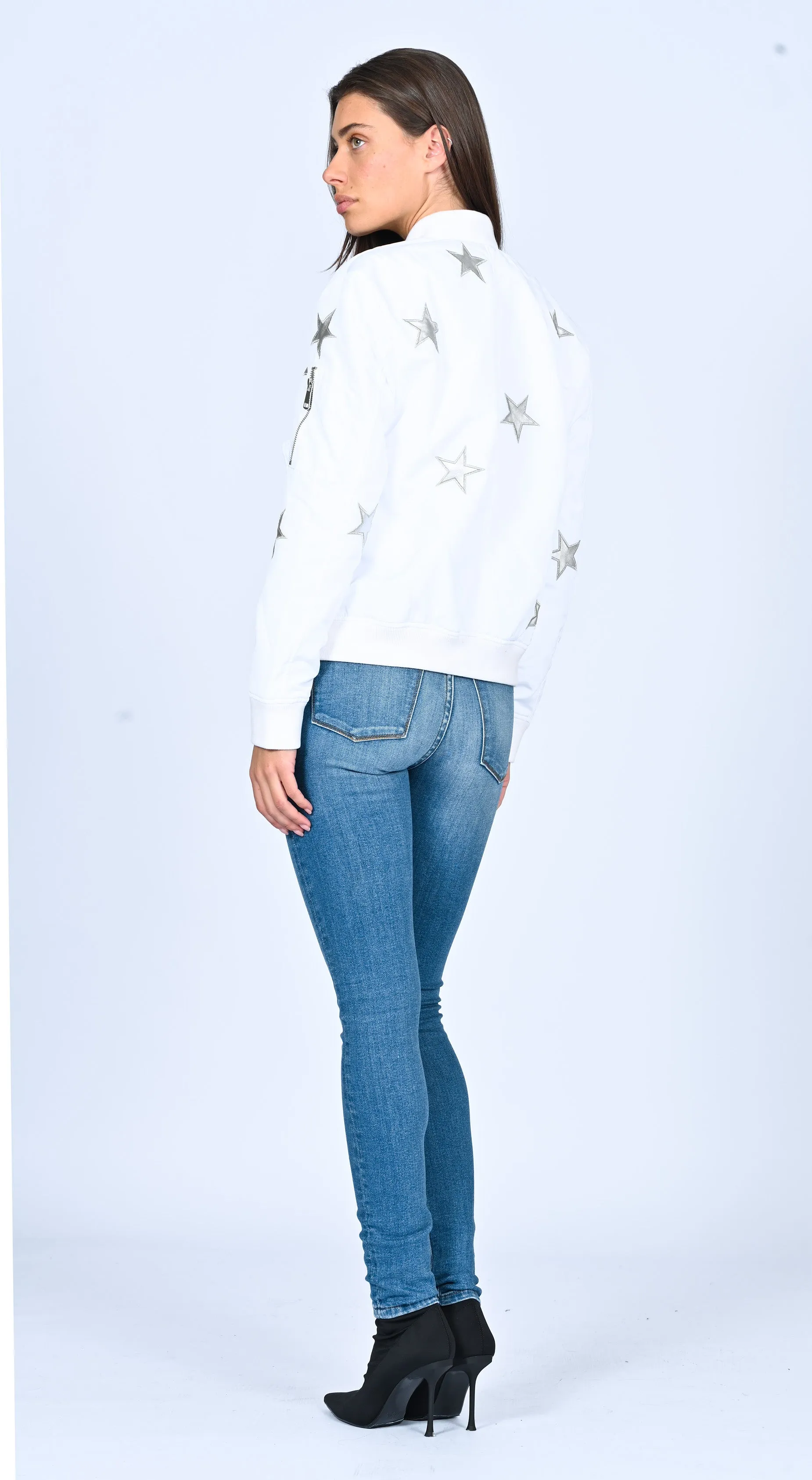 Star Bomber Jacket-  White