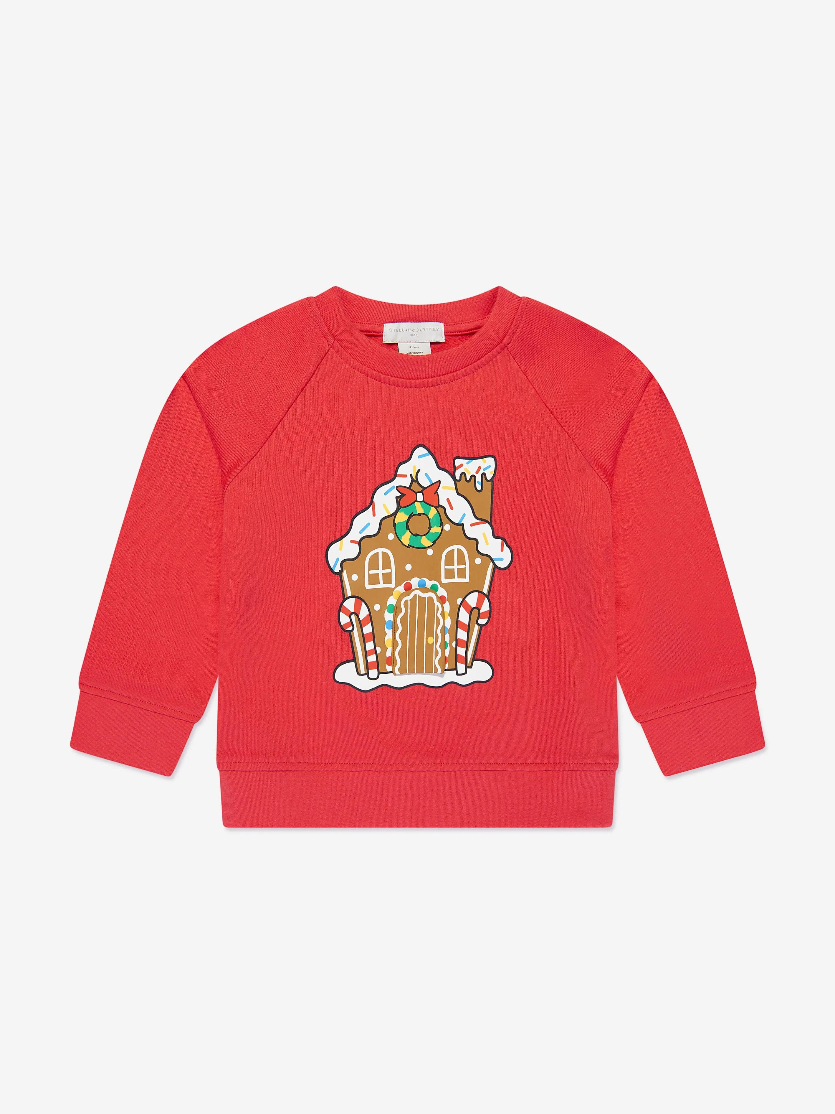 Stella McCartney Kids Gingerbread House Sweatshirt in Red