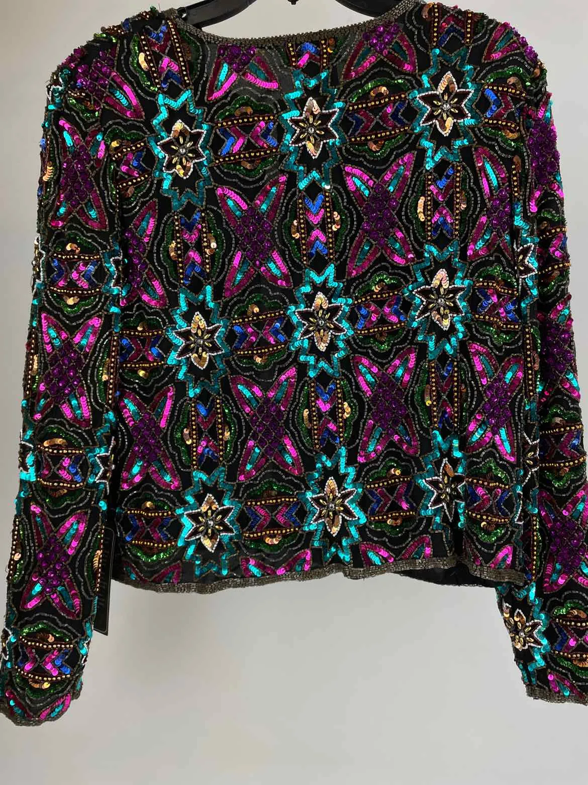 Stenay Size L multi Sequined Bejeweled Vintage Jacket