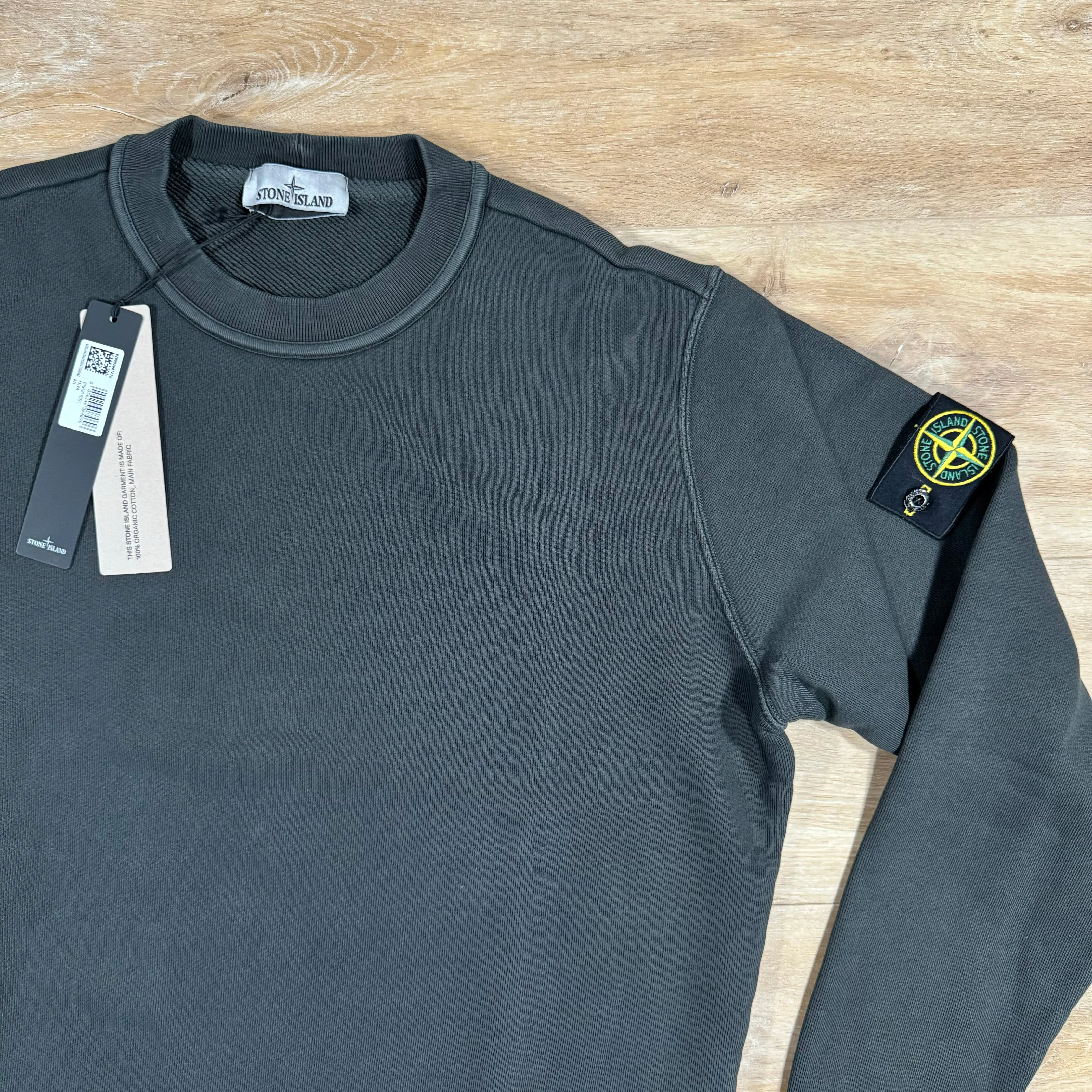 Stone Island Diagonal Fleece Old Treatment Sweatshirt in Lead Grey