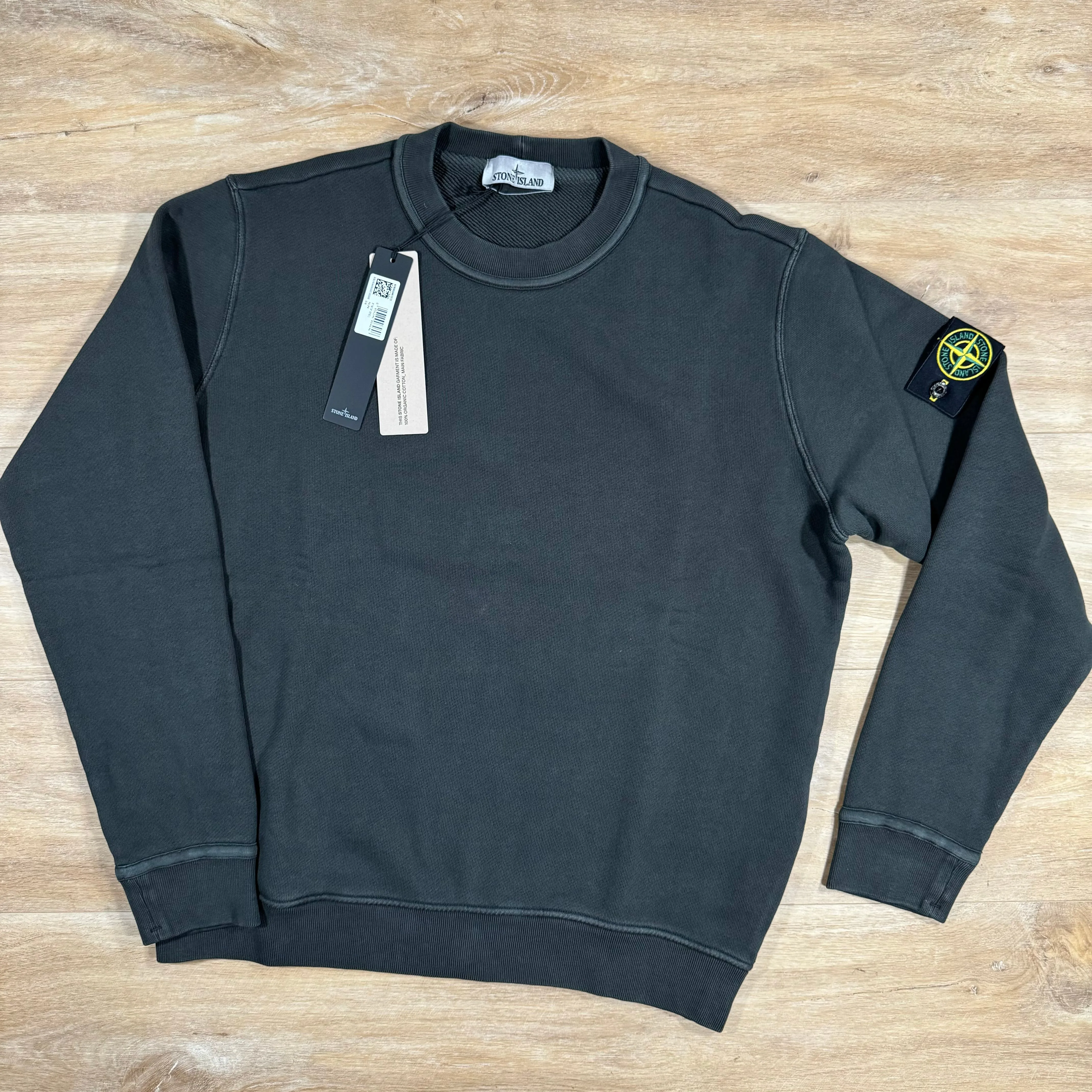 Stone Island Diagonal Fleece Old Treatment Sweatshirt in Lead Grey