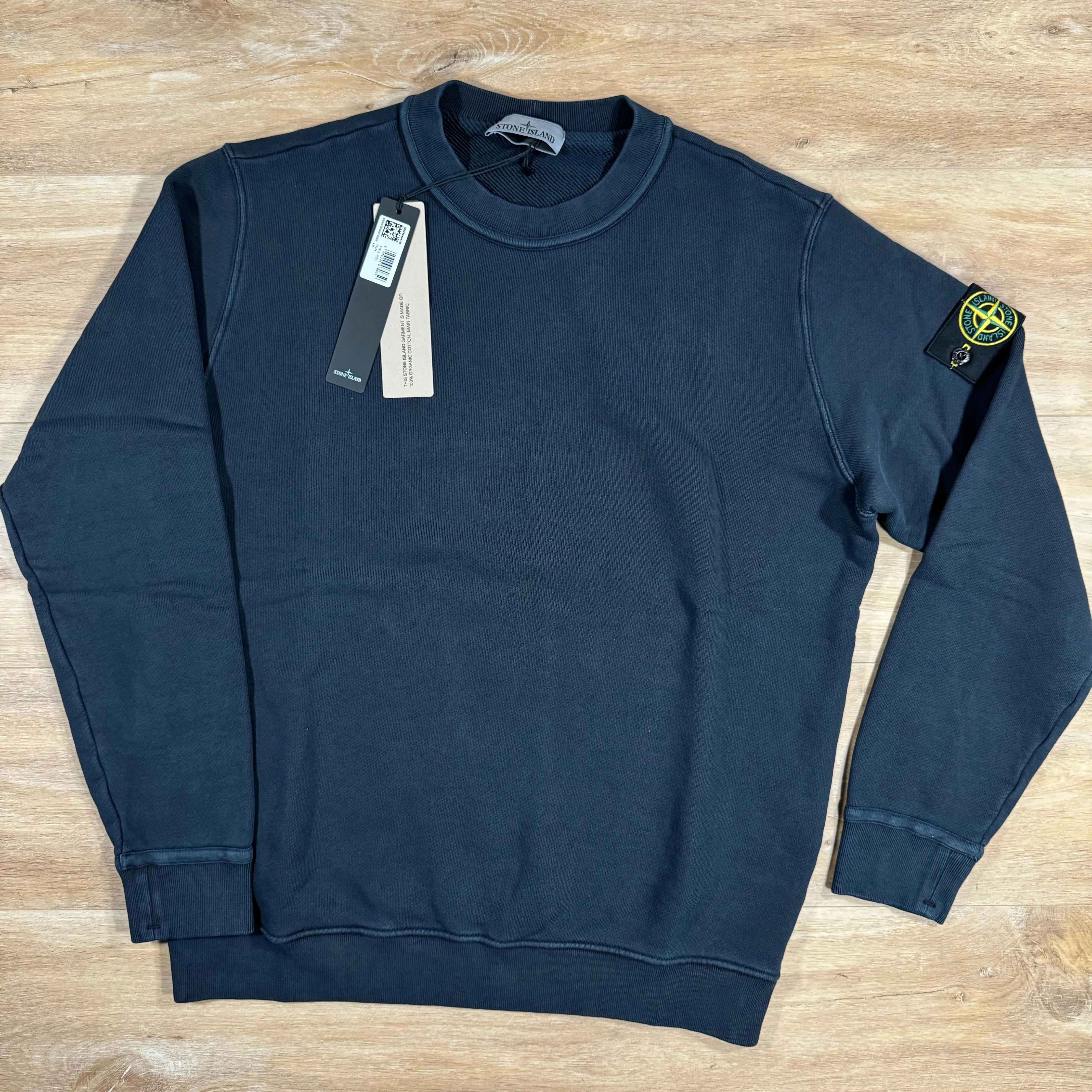 Stone Island Diagonal Fleece Old Treatment Sweatshirt in Navy